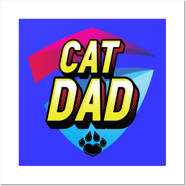 Cat Dad Cat Father Best Cat Dad Ever Wall Art by Barts Arts